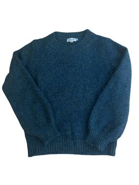 Molly Bracken Dark Teal Speckled Crewneck Sweater Size M Soft Knit Sparkle